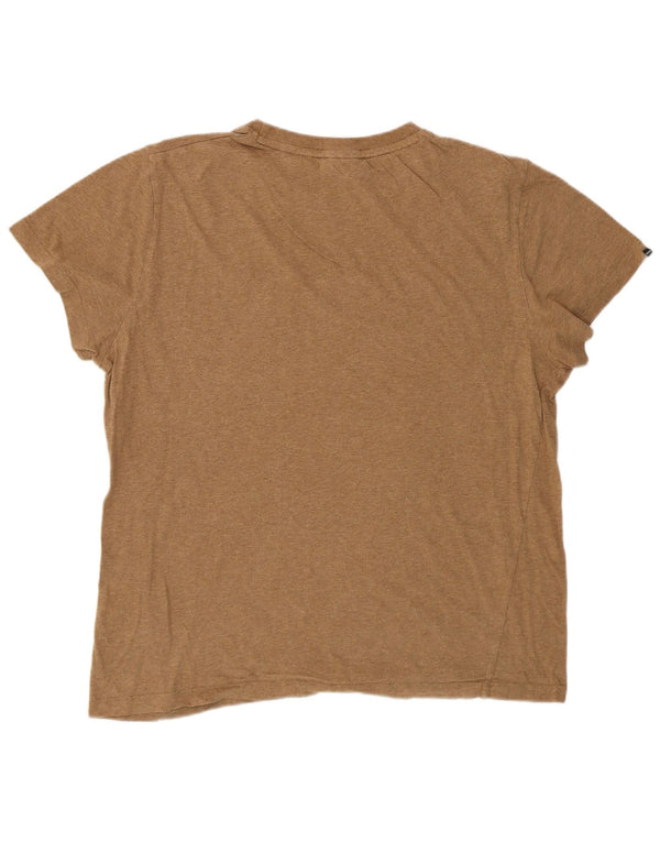 SUPERDRY Womens T-Shirt Top UK 18 XL Beige Cotton