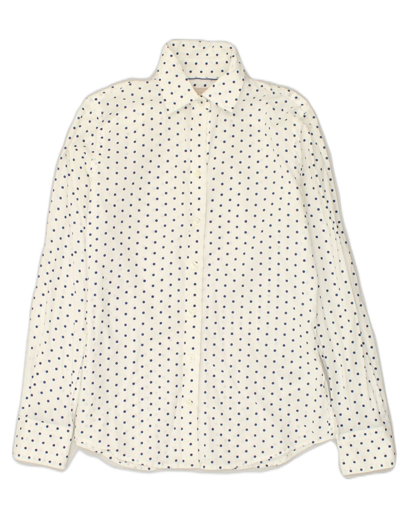 BANANA REPUBLIC Womens Shirt UK 4 XS White Polka Dot Cotton | Vintage Banana Republic | Thrift | Second-Hand Banana Republic | Used Clothing | Messina Hembry 