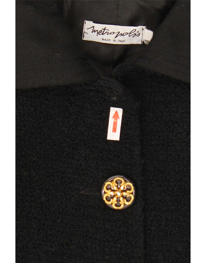 Vintage Womens Bolero Jacket UK 10 Small Black Wool