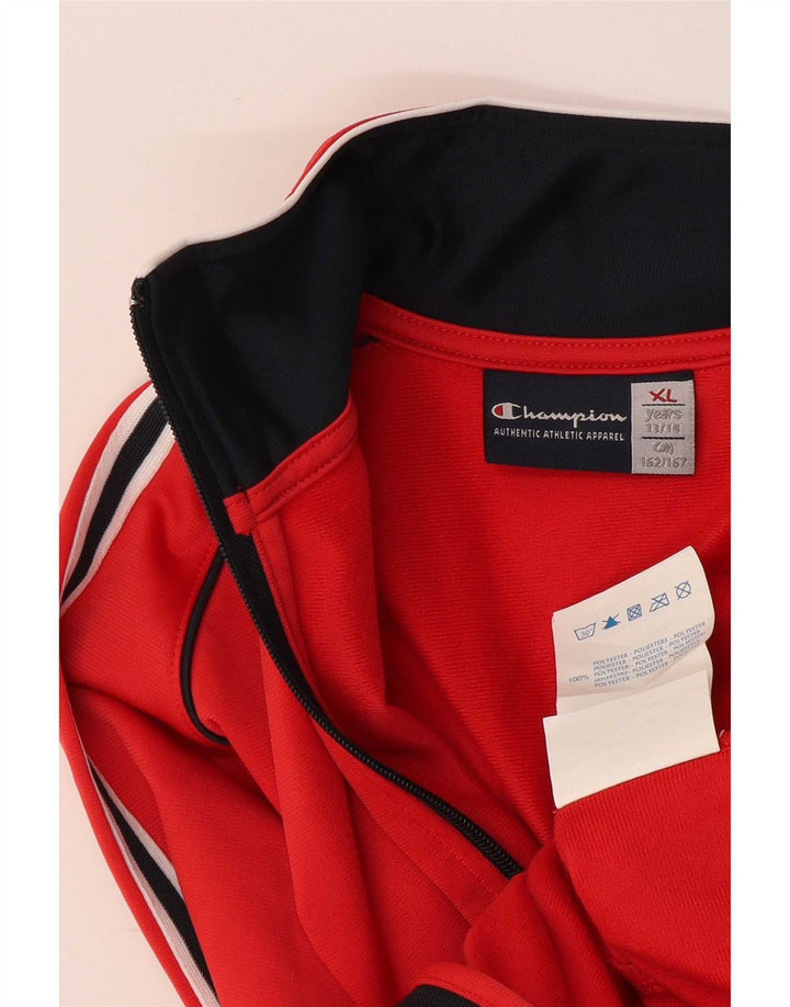 Champion Boys Tracksuit Top Jacket 13-14 Years XL Red Polyester