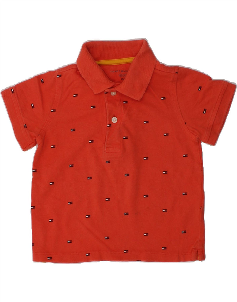 TOMMY HILFIGER Boys Graphic Polo Shirt 2-3 Years Red Spotted Cotton | Vintage Tommy Hilfiger | Thrift | Second-Hand Tommy Hilfiger | Used Clothing | Messina Hembry 