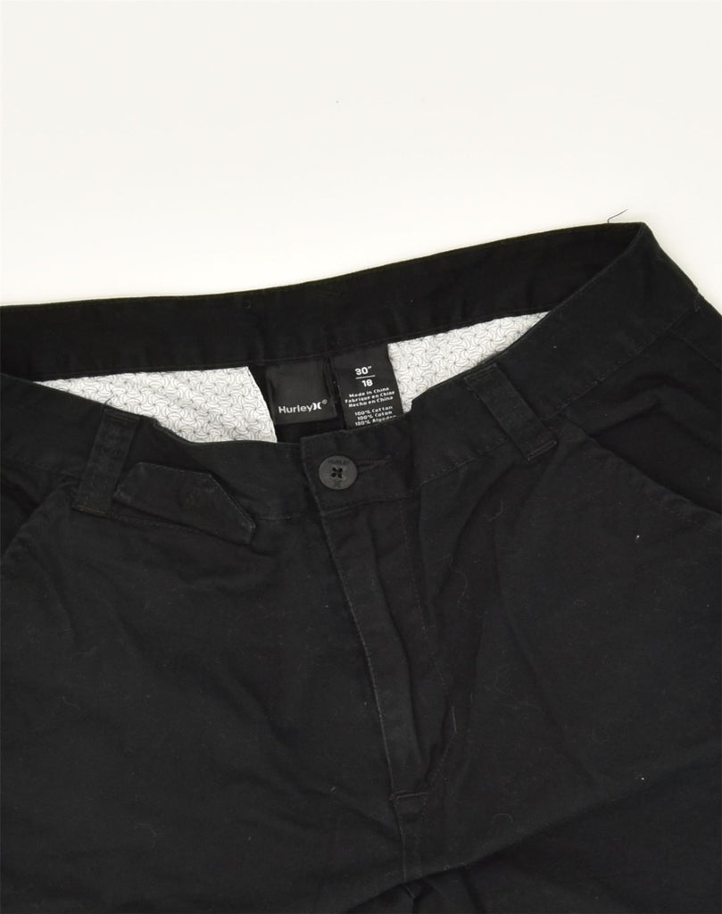 HURLEY Womens Chino Shorts W30 Medium Black Cotton | Vintage Hurley | Thrift | Second-Hand Hurley | Used Clothing | Messina Hembry 