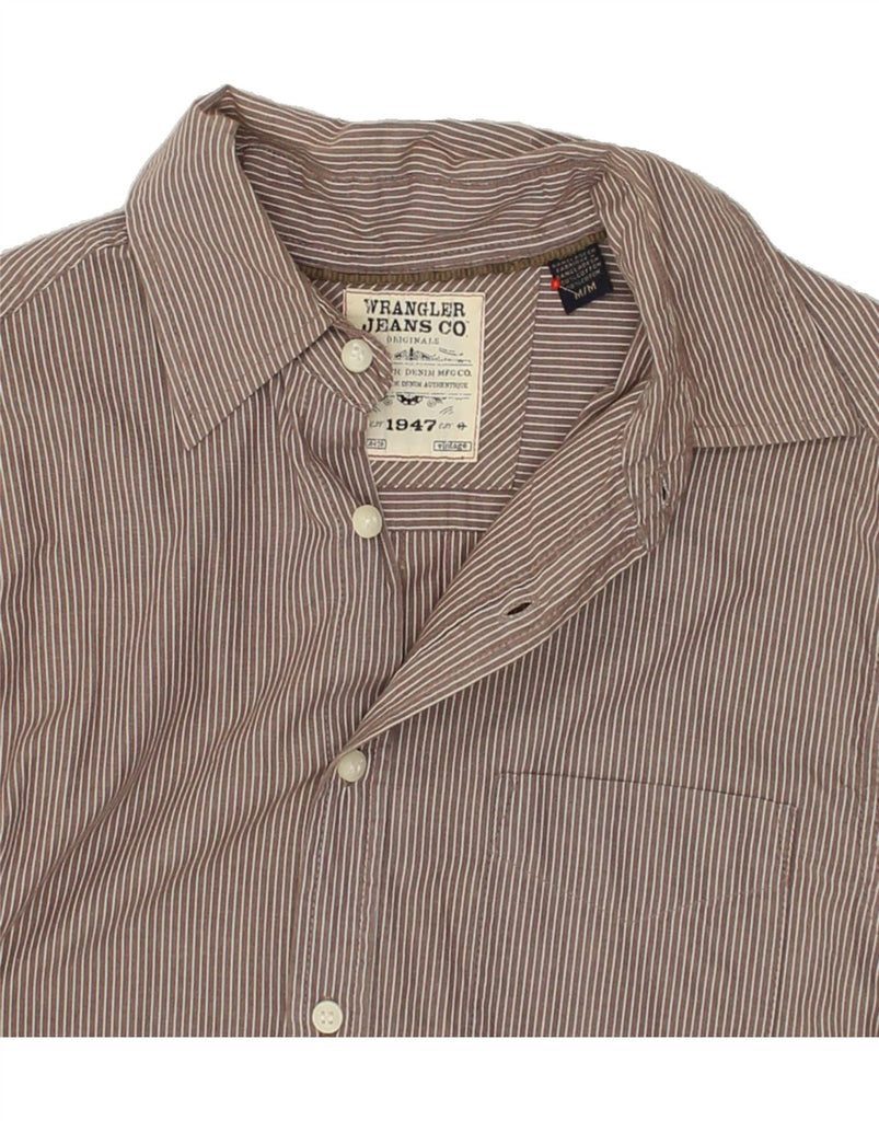 WRANGLER Mens Shirt Medium Brown Striped Cotton | Vintage Wrangler | Thrift | Second-Hand Wrangler | Used Clothing | Messina Hembry 