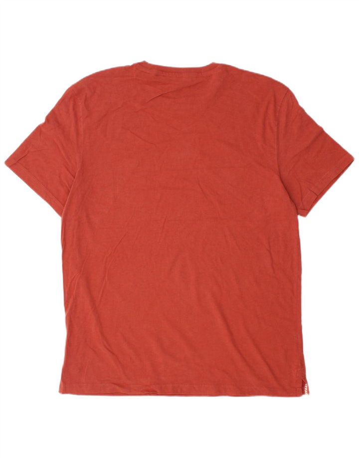 FAT FACE Mens T-Shirt Top Large Orange Cotton