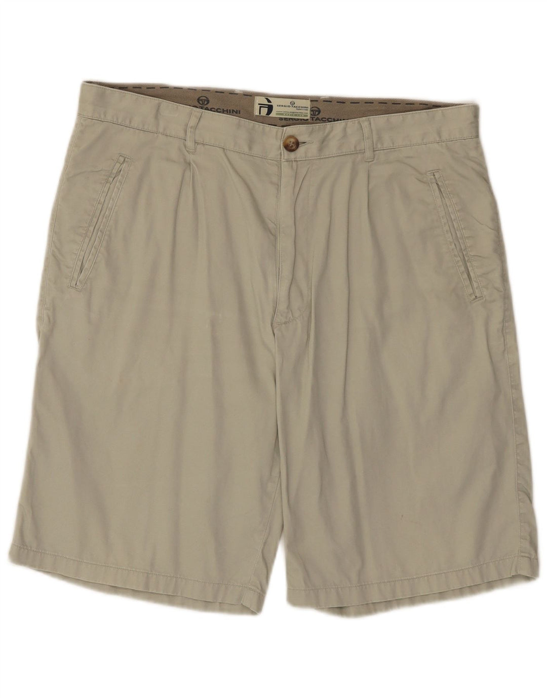 Sergio Tacchini Mens Chino Shorts IT 52 XL W34  Grey Cotton