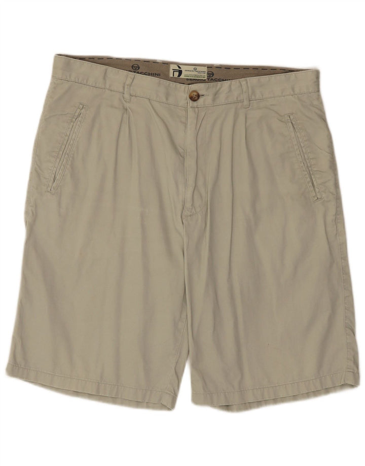 Sergio Tacchini Mens Chino Shorts IT 52 XL W34  Grey Cotton
