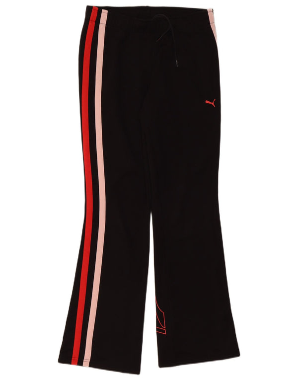 Puma Womens Graphic Tracksuit Trousers UK 10 Small Black Polyester
