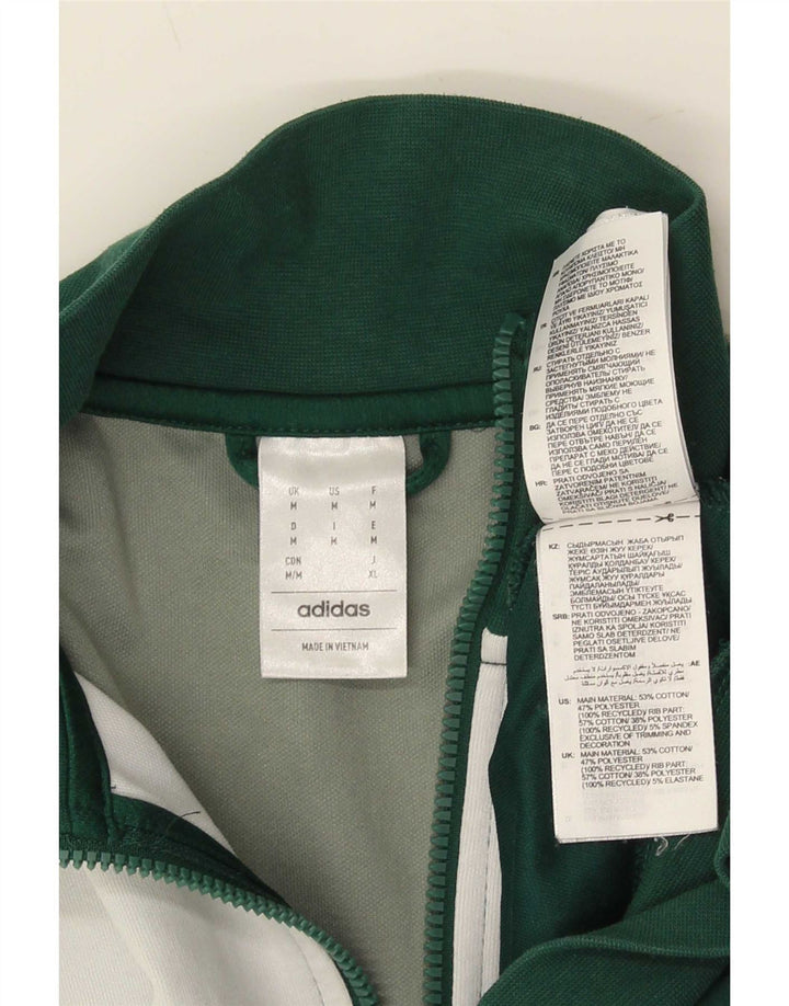 Adidas Mens Tracksuit Top Jacket Medium Green Colourblock Cotton