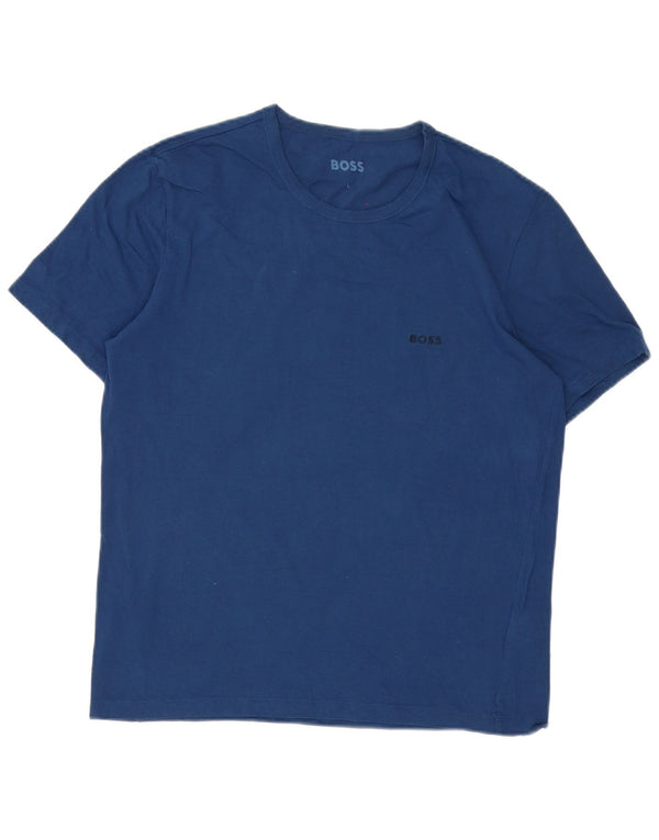 Hugo Boss Womens T-Shirt Top UK 16 Large Blue Cotton