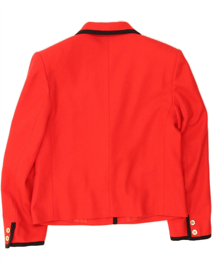 CAGLI Womens 1 Button Blazer Jacket IT 44 Medium Red Wool Vintage Cagli and Second-Hand Cagli from Messina Hembry 