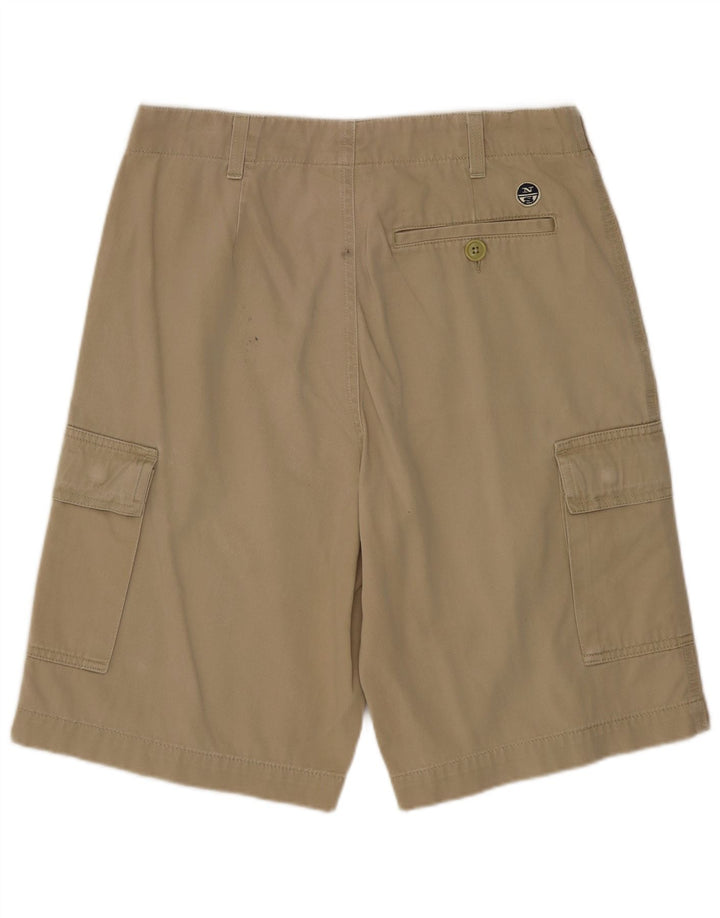 North Sails Mens Cargo Shorts IT 44 XS W28 Khaki Cotton