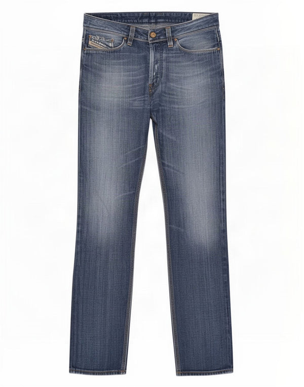 Diesel Mens Keever Straight Jeans W32 L32 Blue Cotton