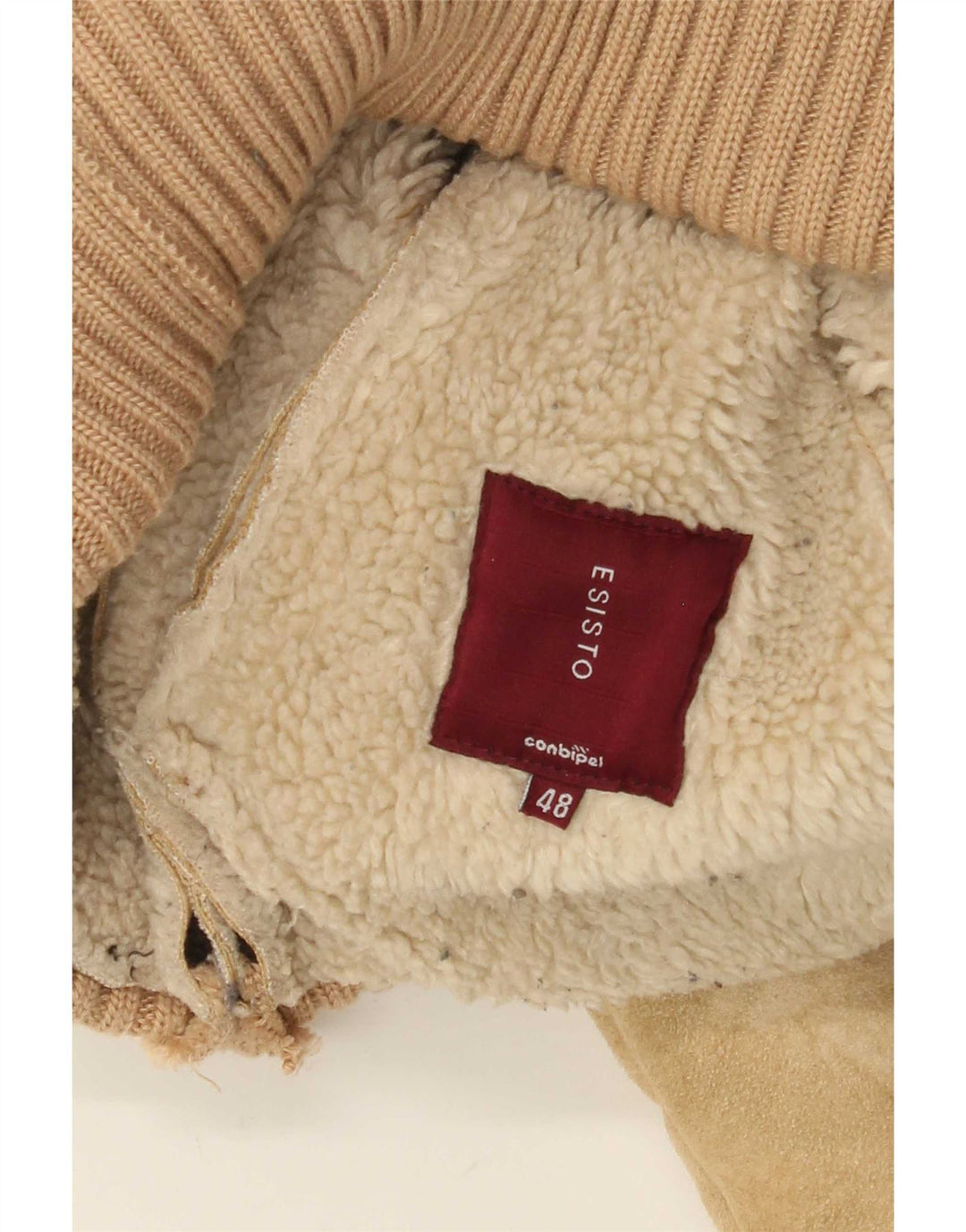 Conbipel Womens Shearling Jacket IT 48 XL Beige