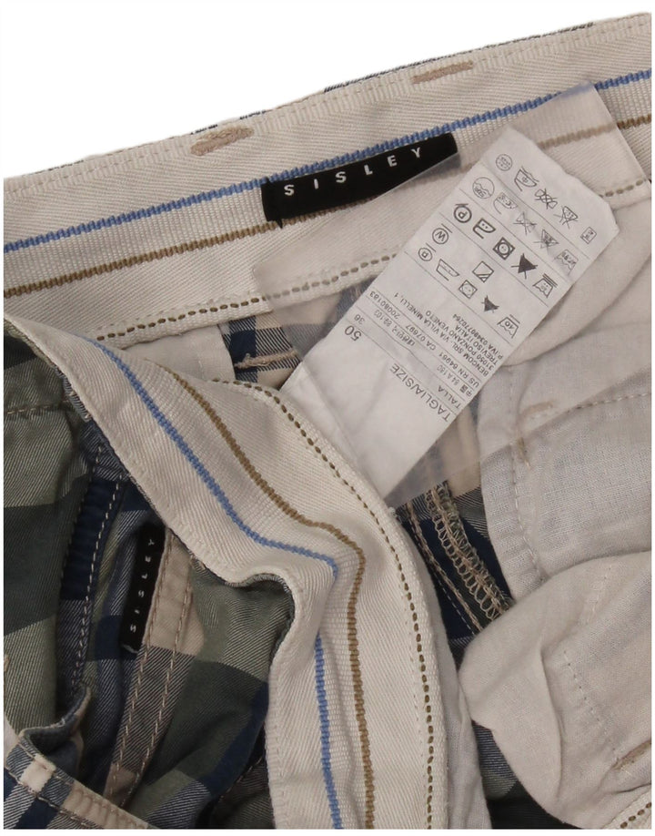 Sisley Mens Cargo Shorts IT 50 Large W36 Multicoloured Check Cotton