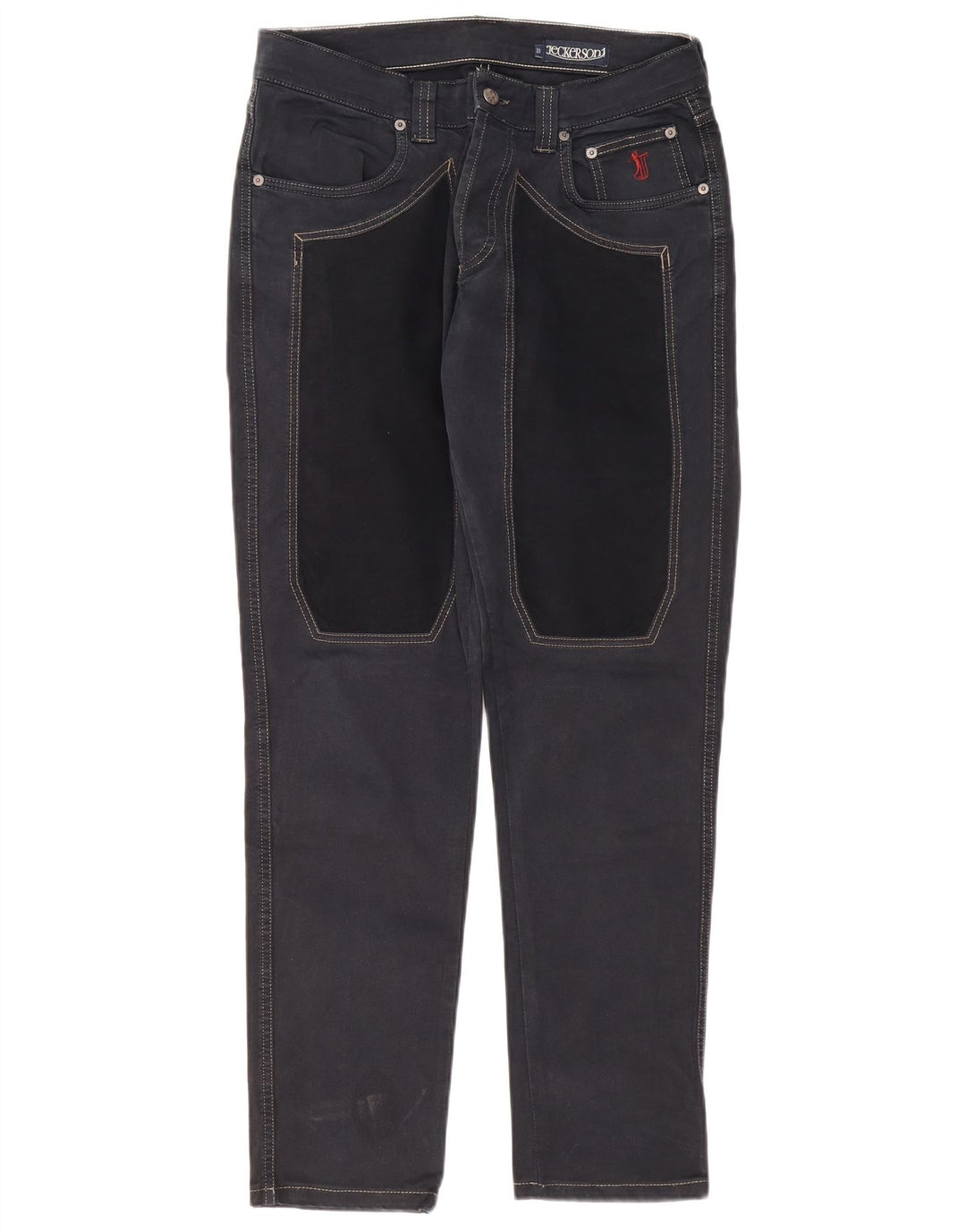Jeckerson Mens Slim Jeans W33 L30 Navy Blue Cotton