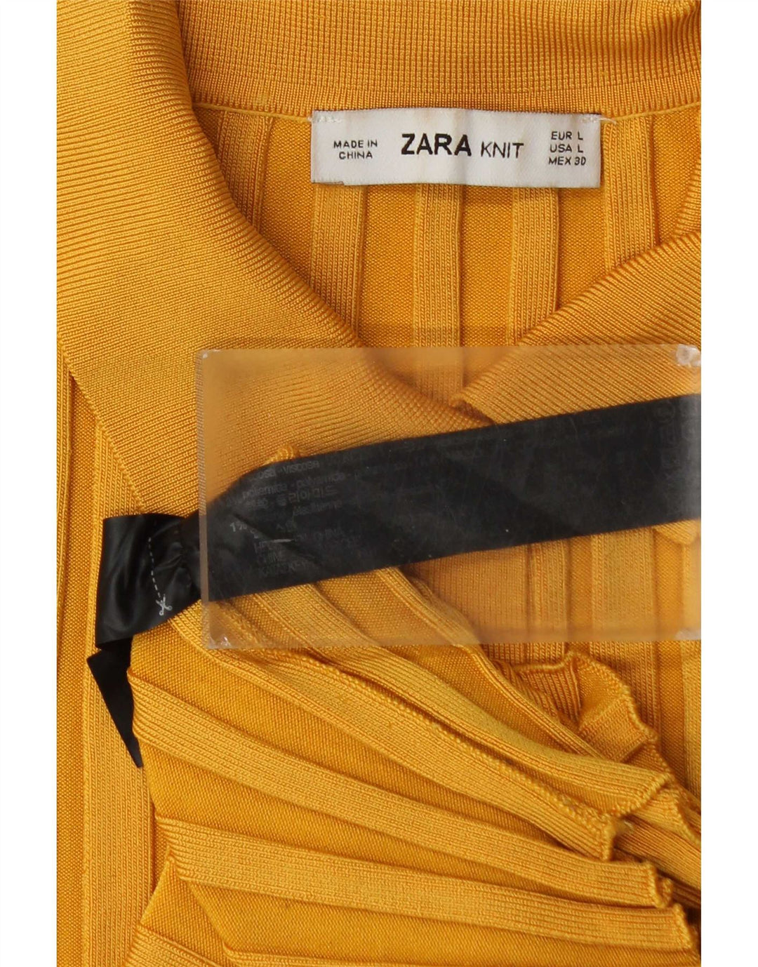 Zara Womens Polo Shirt UK 14 Large Yellow Viscose