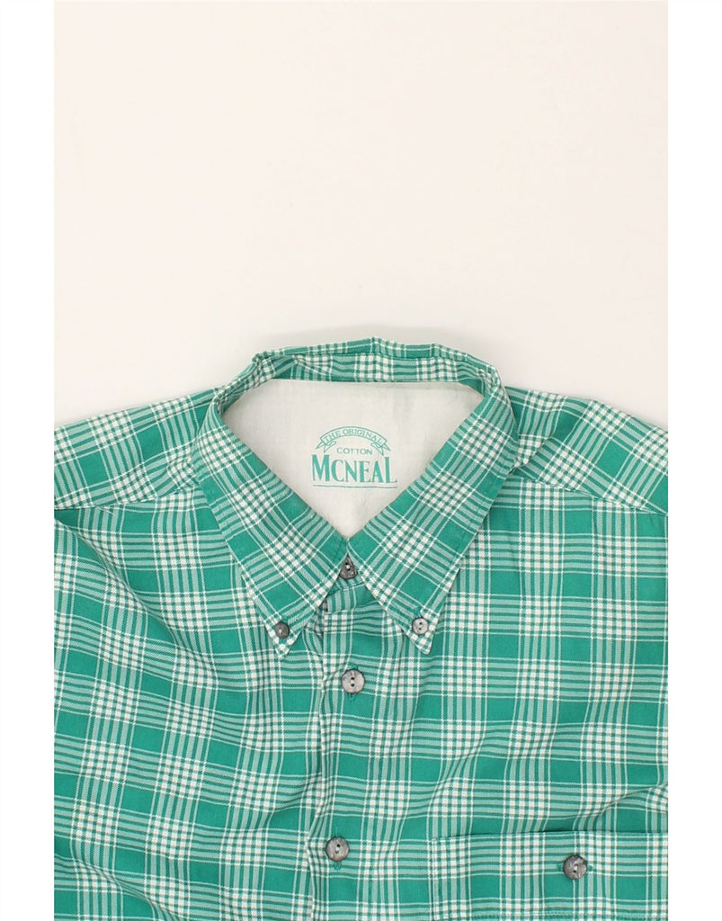 MCNEAL Mens Shirt Large Green Check Cotton | Vintage McNeal | Thrift | Second-Hand McNeal | Used Clothing | Messina Hembry 