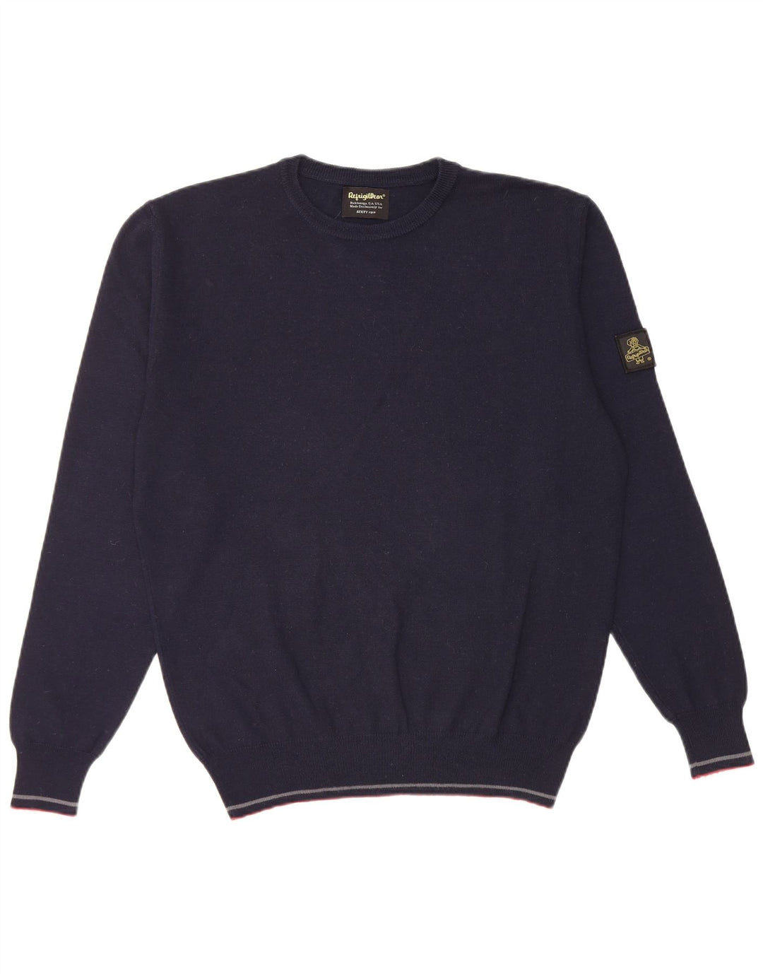 Refrigiwear Mens Regular Fit Crew Neck Jumper Sweater Small Navy Blue