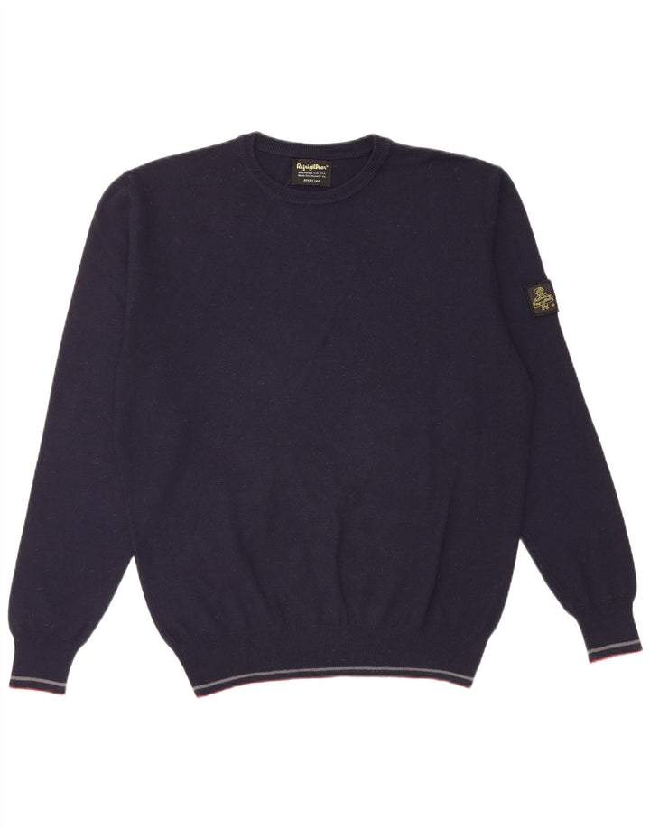 Refrigiwear Mens Regular Fit Crew Neck Jumper Sweater Small Navy Blue