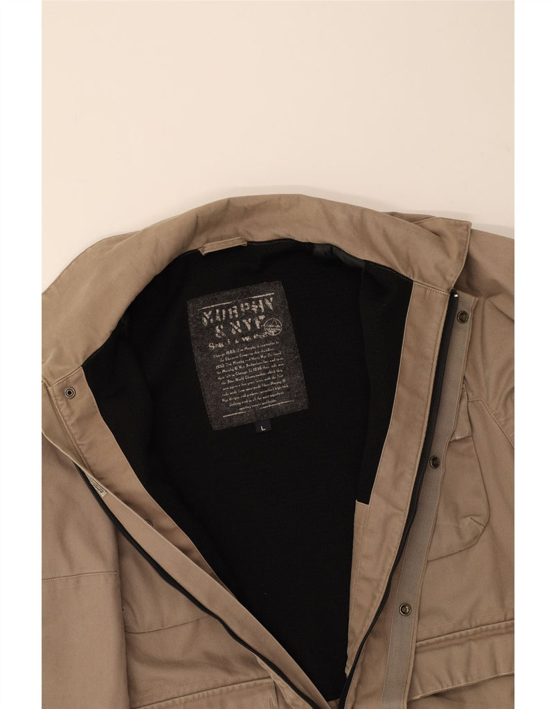 MURPHY & NYE Mens Sailwear Utility Jacket UK 40 Large Beige Vintage Murphy & Nye and Second-Hand Murphy & Nye from Messina Hembry 