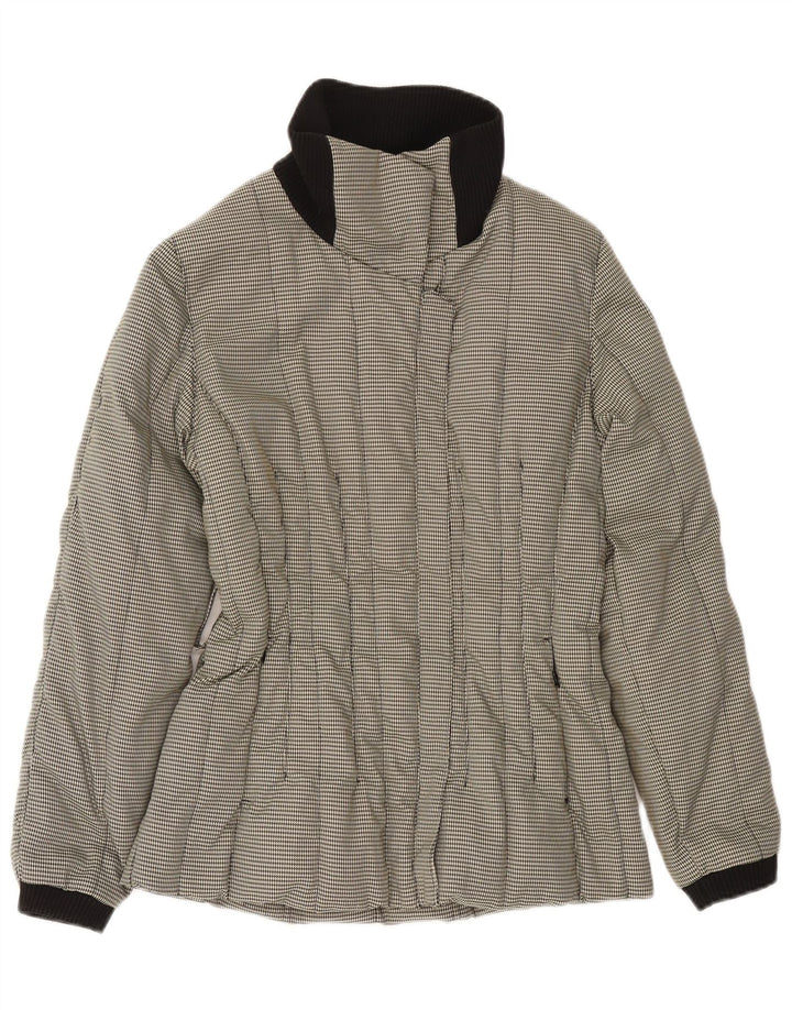 Carhartt Womens Padded Jacket IT 42 Medium Grey Houndstooth Polyamide