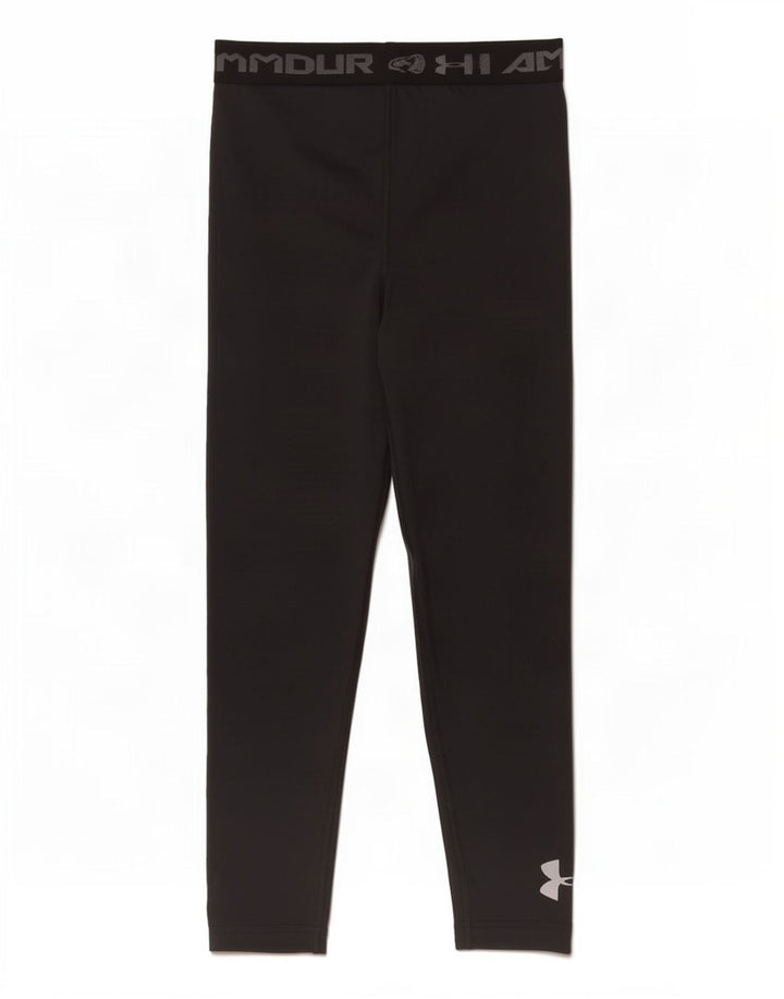 Under Armour Boys Graphic Leggings 11-12 Years Large Black Polyester