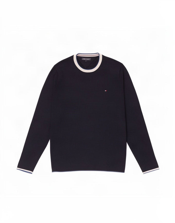 Tommy Hilfiger Mens Top Long Sleeve Large Navy Blue Colourblock