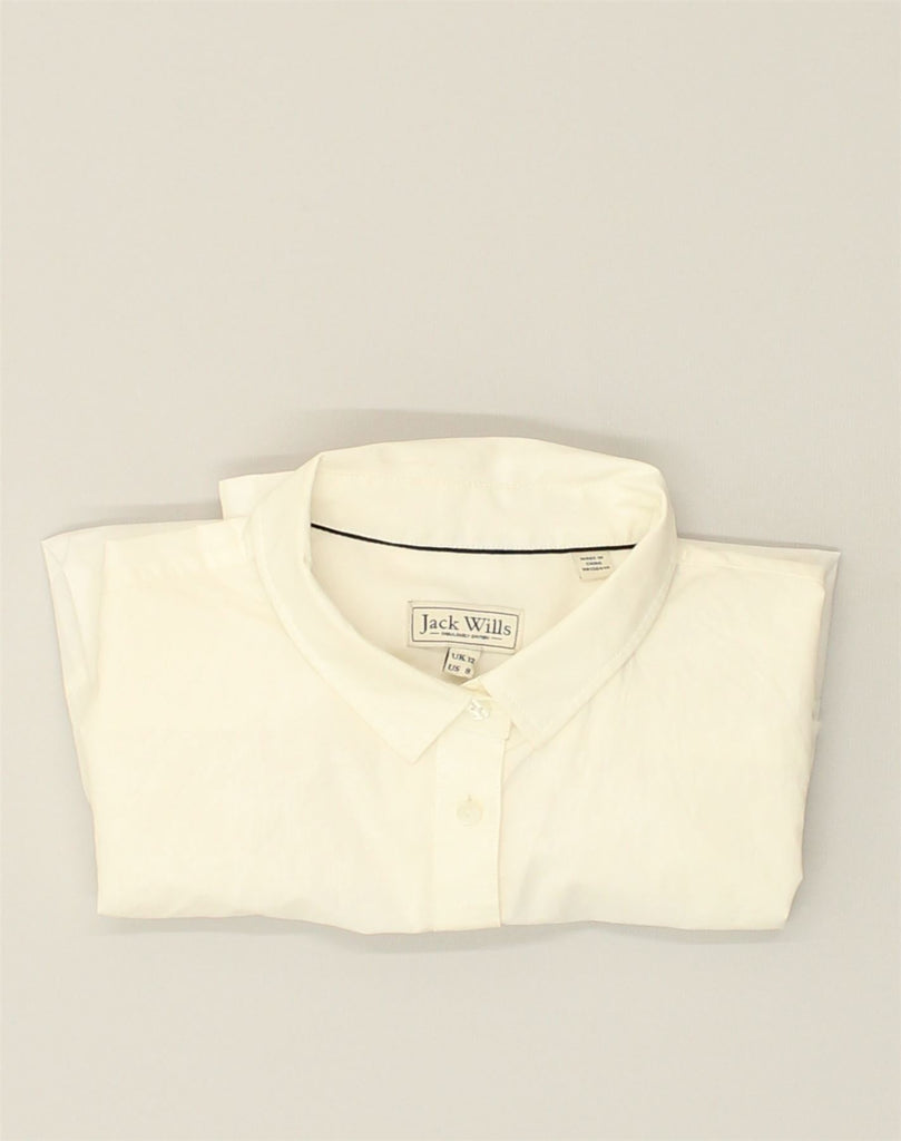 JACK WILLS Womens Shirt UK 12 Medium White Cotton | Vintage Jack Wills | Thrift | Second-Hand Jack Wills | Used Clothing | Messina Hembry 