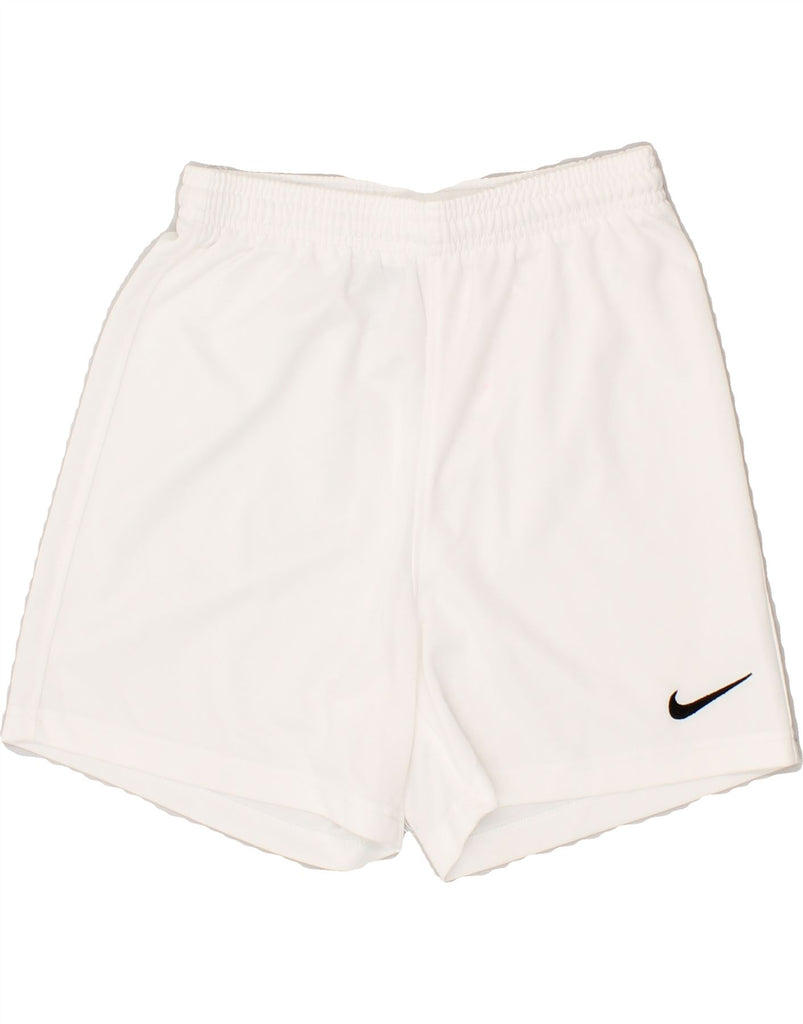 NIKE Boys Sport Shorts 10-11 Years Medium  White Polyester | Vintage Nike | Thrift | Second-Hand Nike | Used Clothing | Messina Hembry 