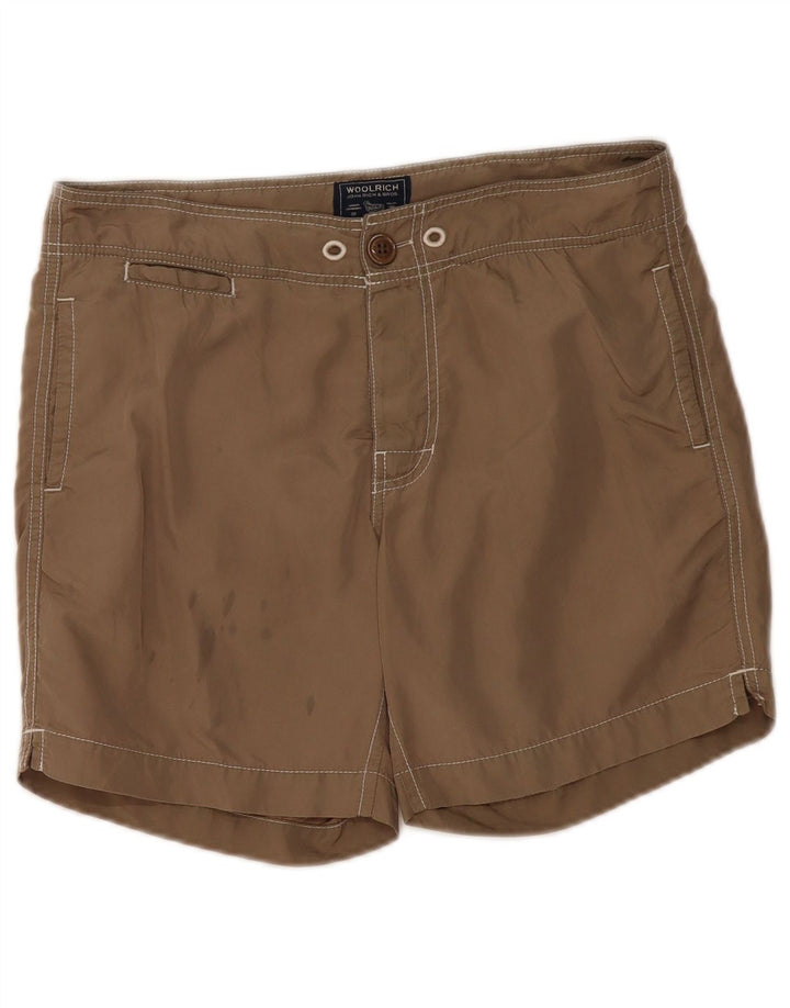 Woolrich Mens Swimming Shorts Medium  Brown Polyester