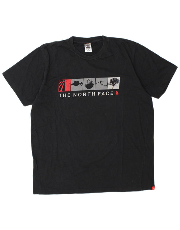 The North Face Mens Graphic T-Shirt Top Large Black Cotton