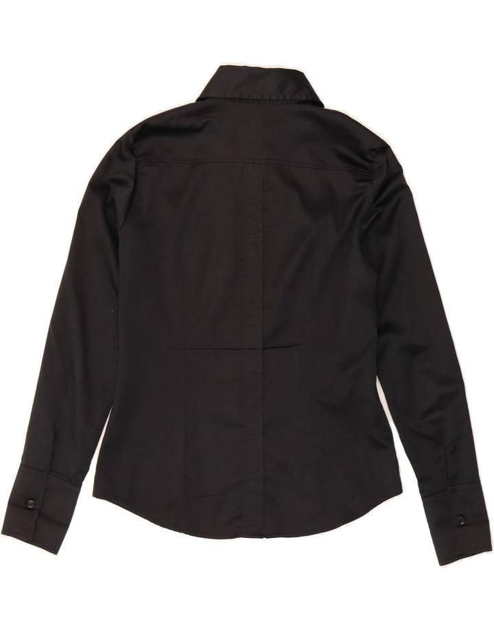 BENETTON Womens Shirt Blouse UK 14 Medium Black Polyester Vintage Benetton and Second-Hand Benetton from Messina Hembry 