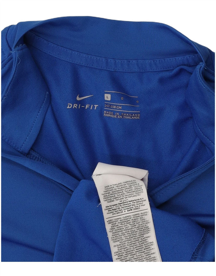 Nike Boys Dri Fit Pullover Tracksuit Top 12-13 Years Large Blue Geometric