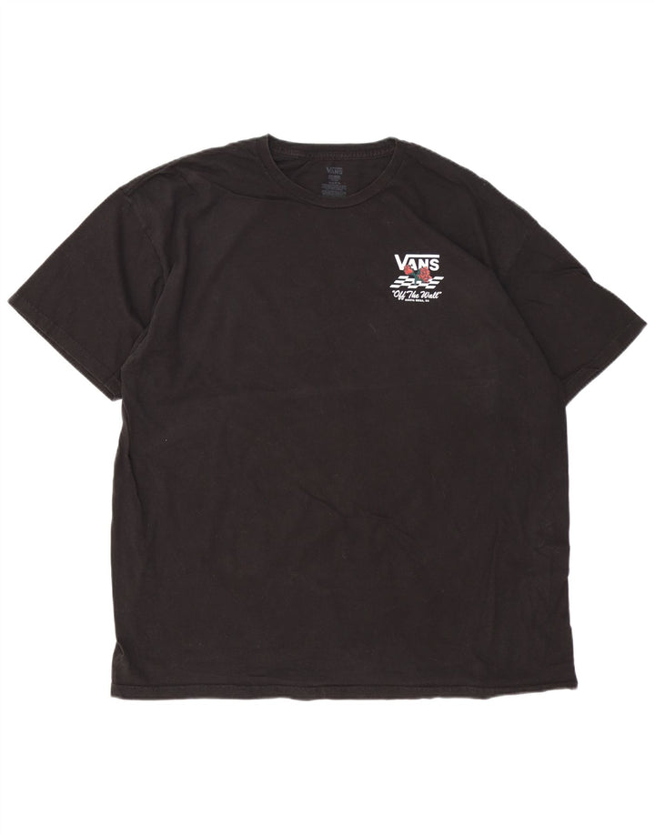 VANS Mens Graphic T-Shirt Top 2XL Black Cotton