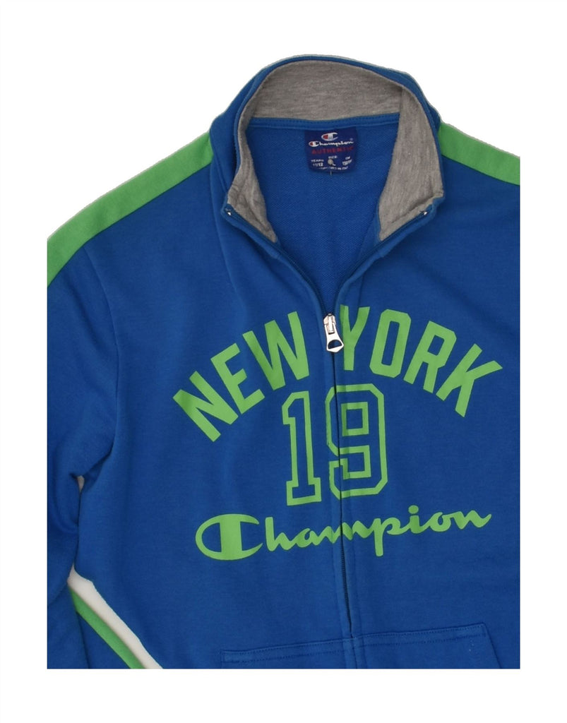 CHAMPION Boys Graphic Tracksuit Top Jacket 11-12 Years Large Blue Cotton | Vintage Champion | Thrift | Second-Hand Champion | Used Clothing | Messina Hembry 