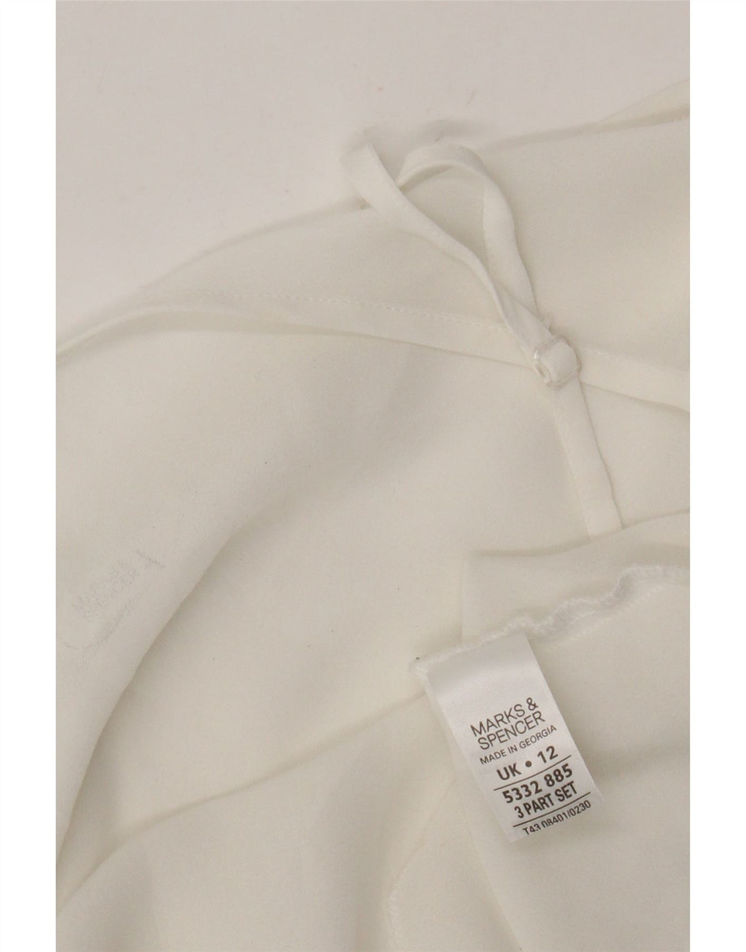 Marks & Spencer Womens See Through Cami Top UK 12 Medium White Polyester