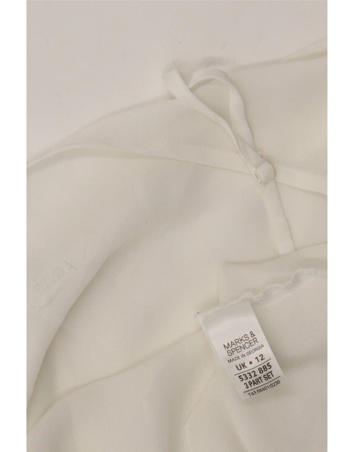 Marks & Spencer Womens See Through Cami Top UK 12 Medium White Polyester