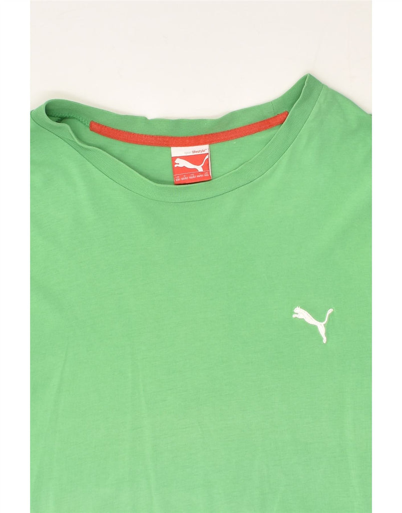 PUMA Mens T-Shirt Top 2XL Green Cotton | Vintage Puma | Thrift | Second-Hand Puma | Used Clothing | Messina Hembry 