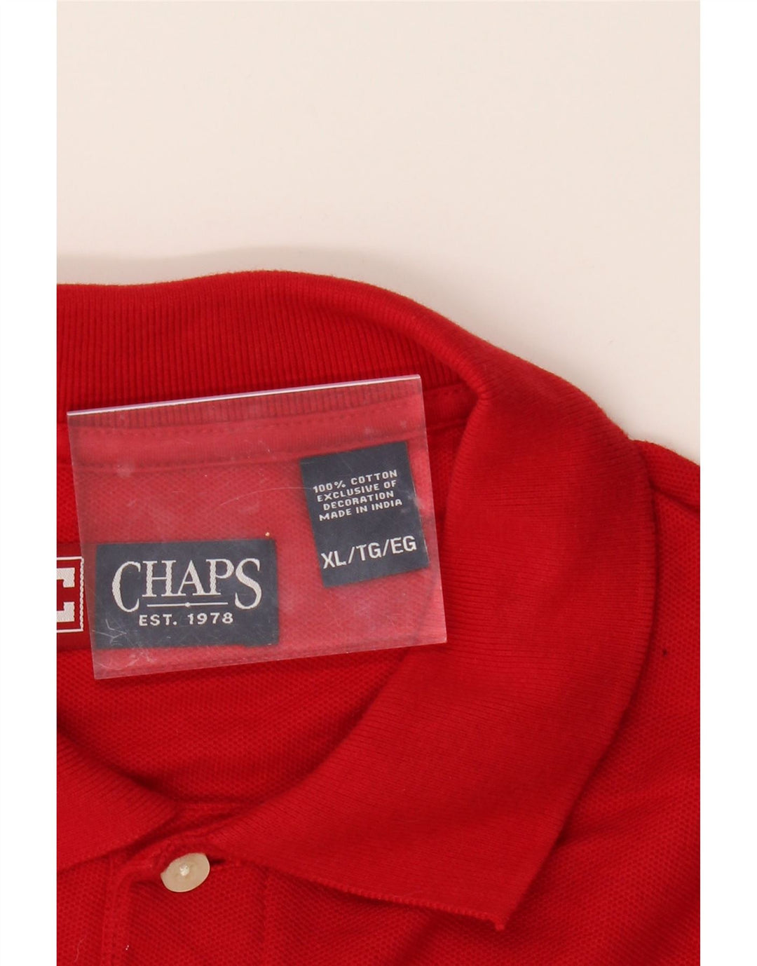 CHAPS Mens Long Sleeve Polo Shirt XL Red Cotton Vintage Chaps and Second-Hand Chaps from Messina Hembry 