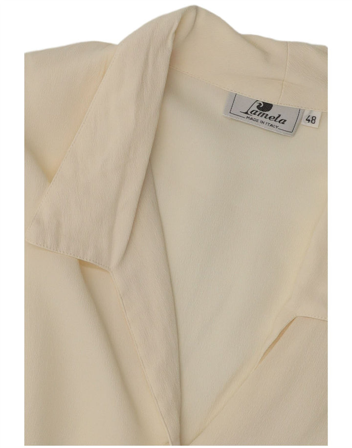 VINTAGE Womens Shirt Blouse IT 48 XL Off White
