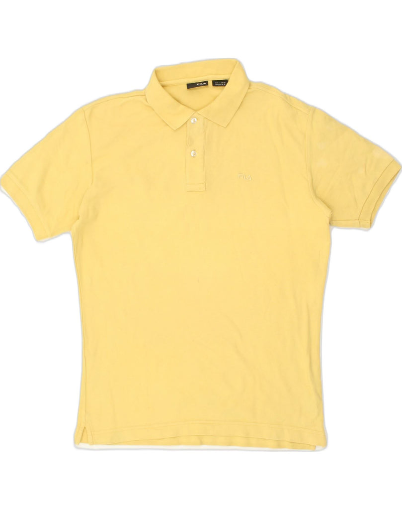 FILA Mens Polo Shirt Medium Yellow Cotton | Vintage Fila | Thrift | Second-Hand Fila | Used Clothing | Messina Hembry 