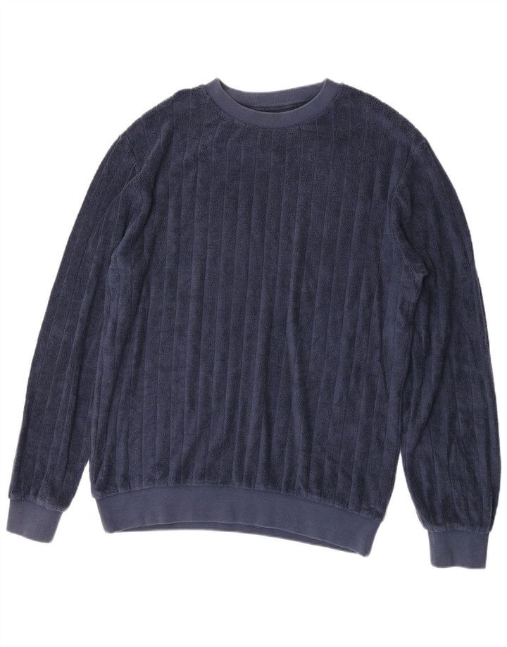 MC2 SAINT BARTH  Mens Fleece Jumper Medium Navy Blue Cotton