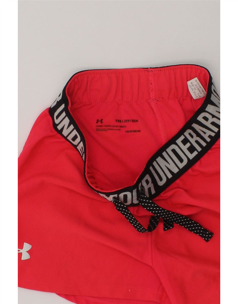 UNDER ARMOUR Girls Heat Gear Graphic Sport Shorts 6-7 Years XS Pink | Vintage Under Armour | Thrift | Second-Hand Under Armour | Used Clothing | Messina Hembry 