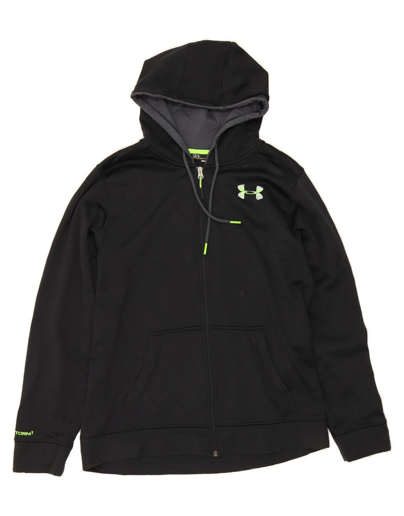 UNDER ARMOUR Mens Zip Hoodie Sweater Large Black Vintage Under Armour and Second-Hand Under Armour from Messina Hembry 