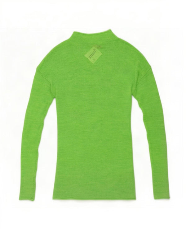 Zara Womens Turtle Neck Jumper Sweater UK 10 Small Green Acrylic