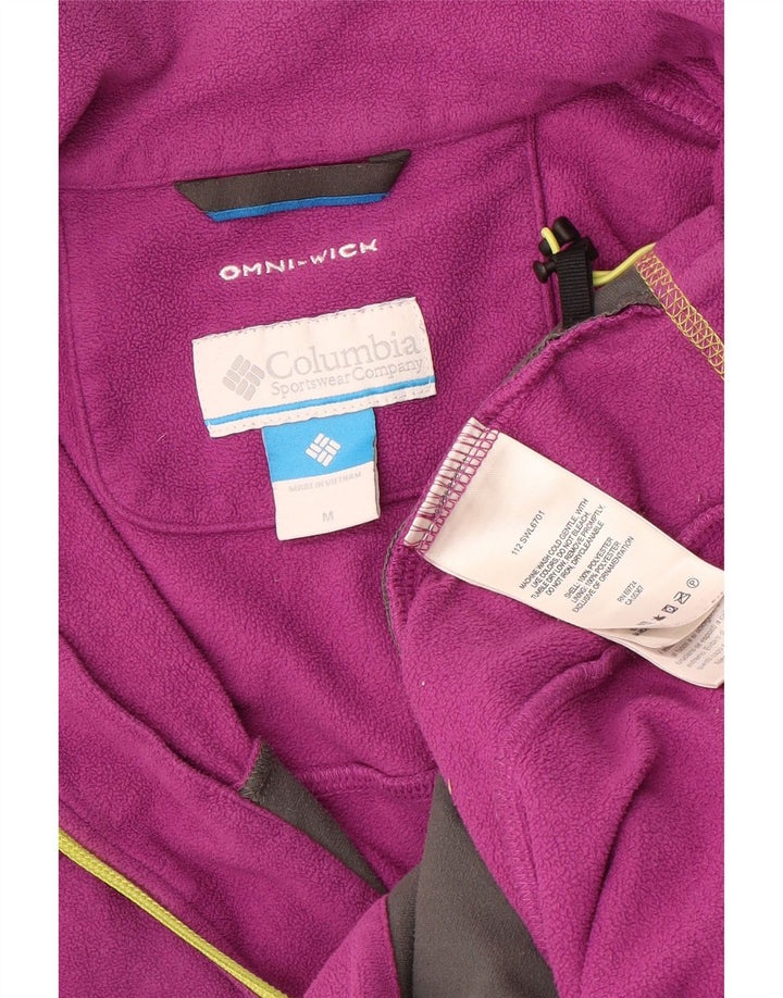 COLUMBIA Womens Omni-Wick Fleece Jacket UK 12 Medium Purple Polyester
