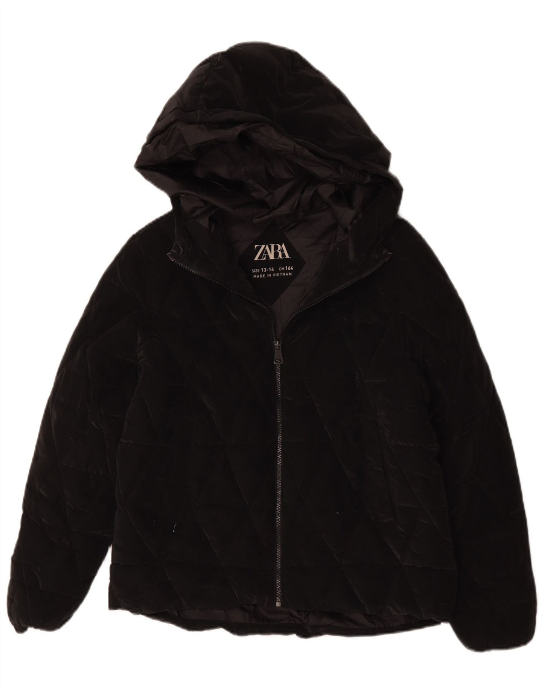Zara Girls Hooded Padded Jacket 13-14 Years Black