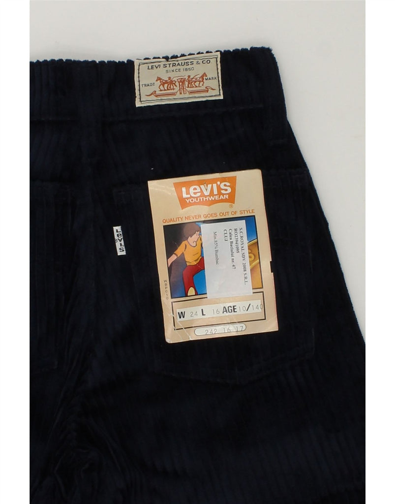 LEVI'S Boys Capri Corduroy Trousers 9-10 Years W24 L16  Navy Blue Cotton | Vintage Levi's | Thrift | Second-Hand Levi's | Used Clothing | Messina Hembry 