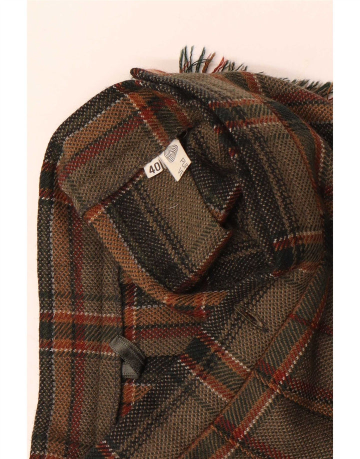 Vintage Womens Midi Wrap Skirt IT 40 Small W24  Brown Plaid Wool