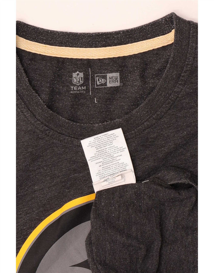 New Era Mens Graphic T-Shirt Top Large Grey Cotton